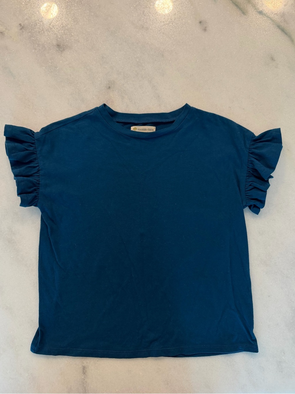 Tucker + Tate Girls' Navy Ruffle Sleeve Tee